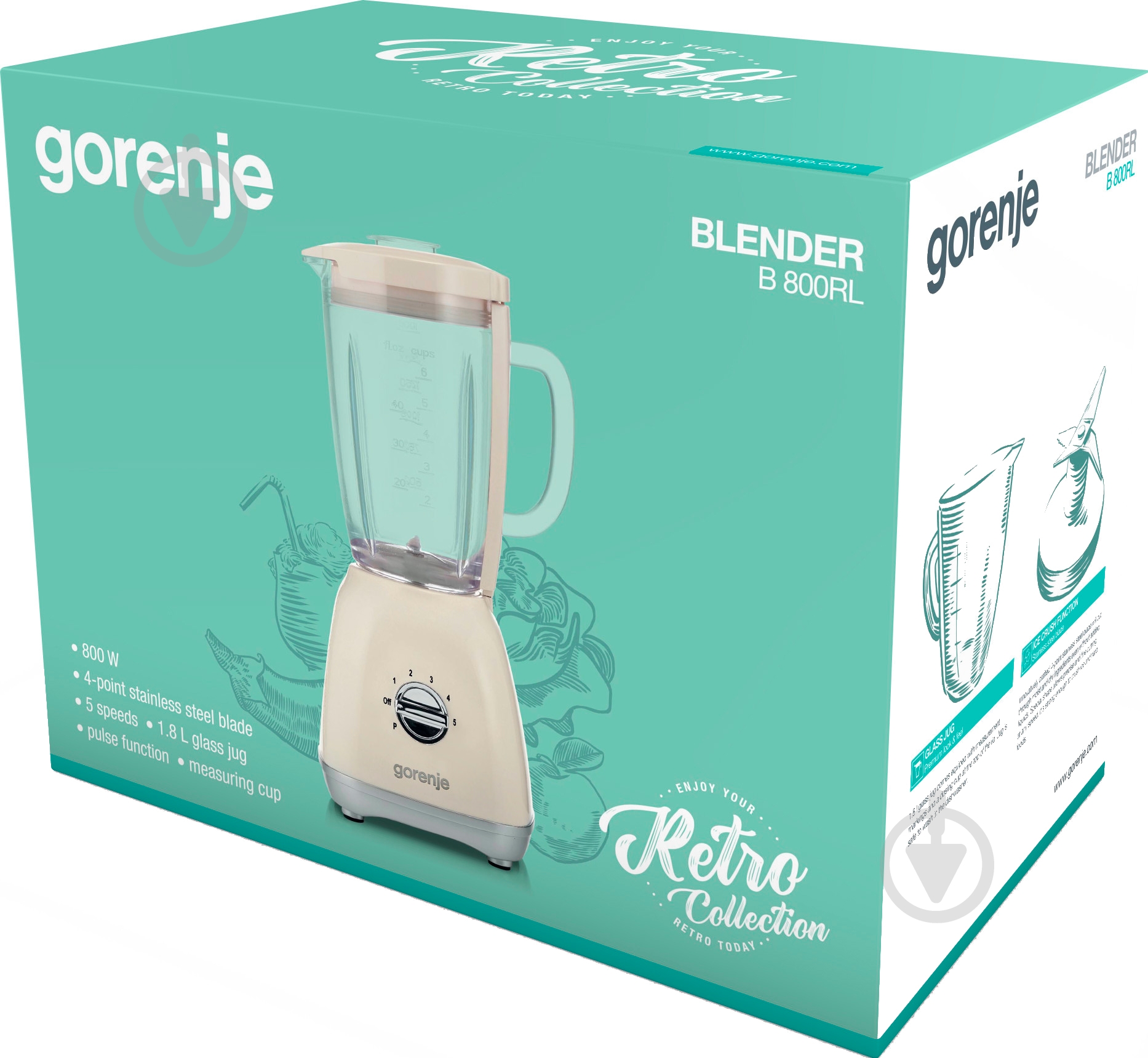 Блендер стаціонарний Gorenje B800RL - фото 2 Блендер стаціонарний Gorenje B800RL - фото 2