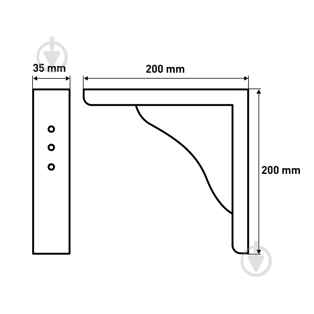 Кронштейн  деревянный 200х200 мм L5301 - фото 7