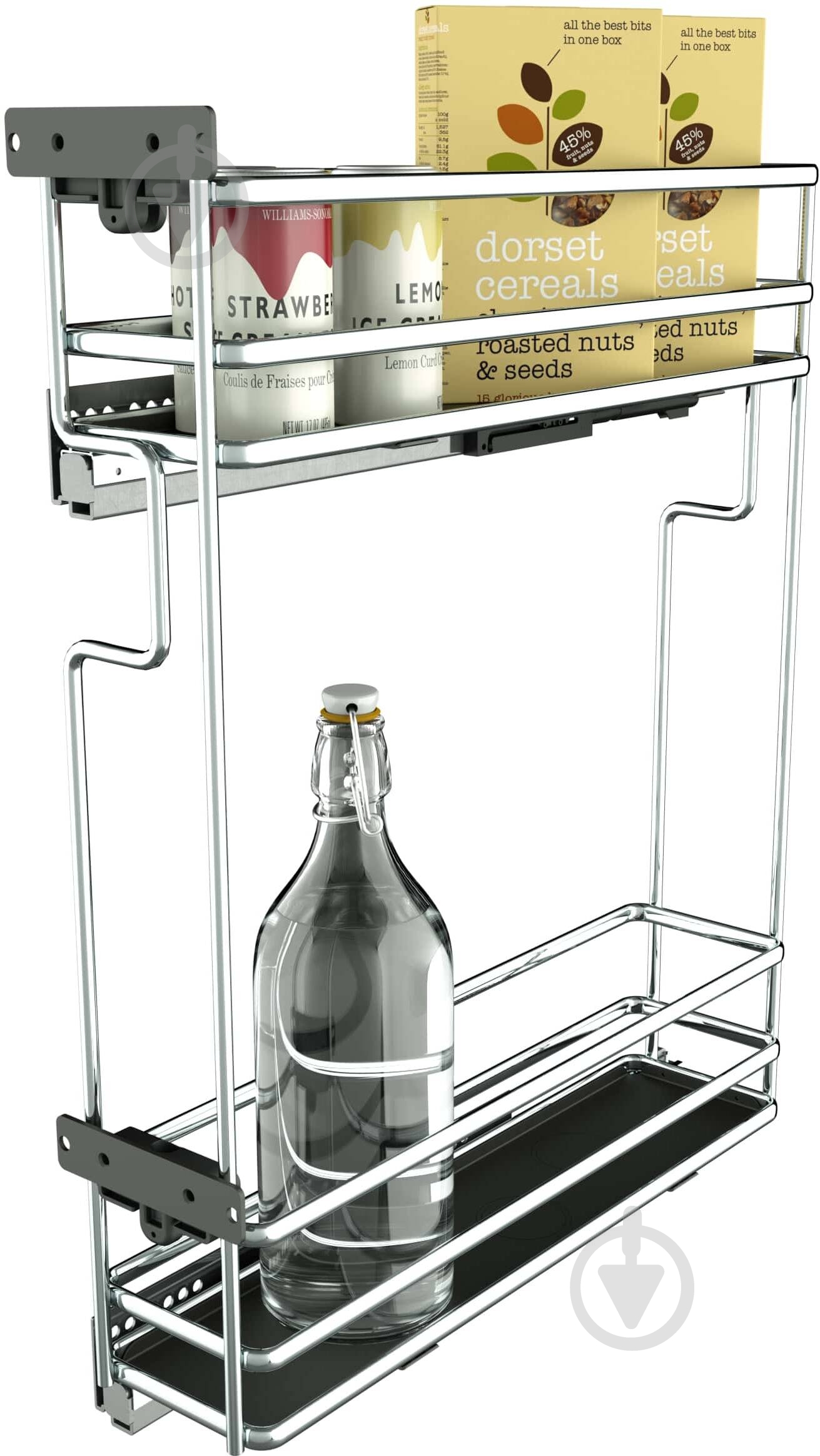 Карго Siderplast 200 pull out Hettich Ovalina O-363CNMHF хром/антрацит - фото 1 Карго Siderplast 200 pull out Hettich Ovalina O-363CNMHF хром/антрацит - фото 1