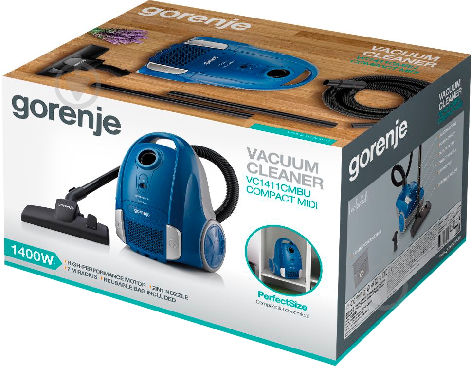 Пылесос Gorenje VC1411CMBU blue - фото 3