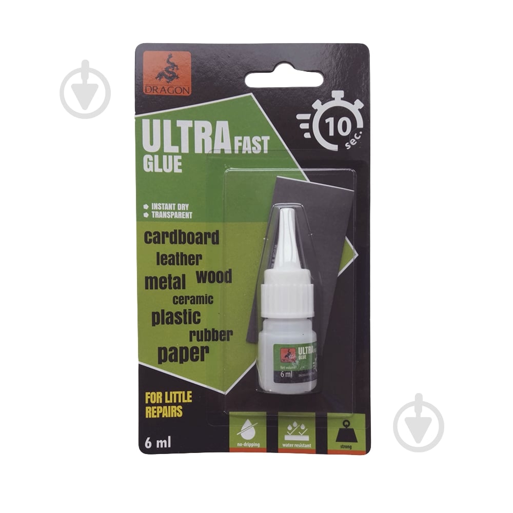 Клей Dragon цианоакриловый Ultra fast 6 мл - фото 1