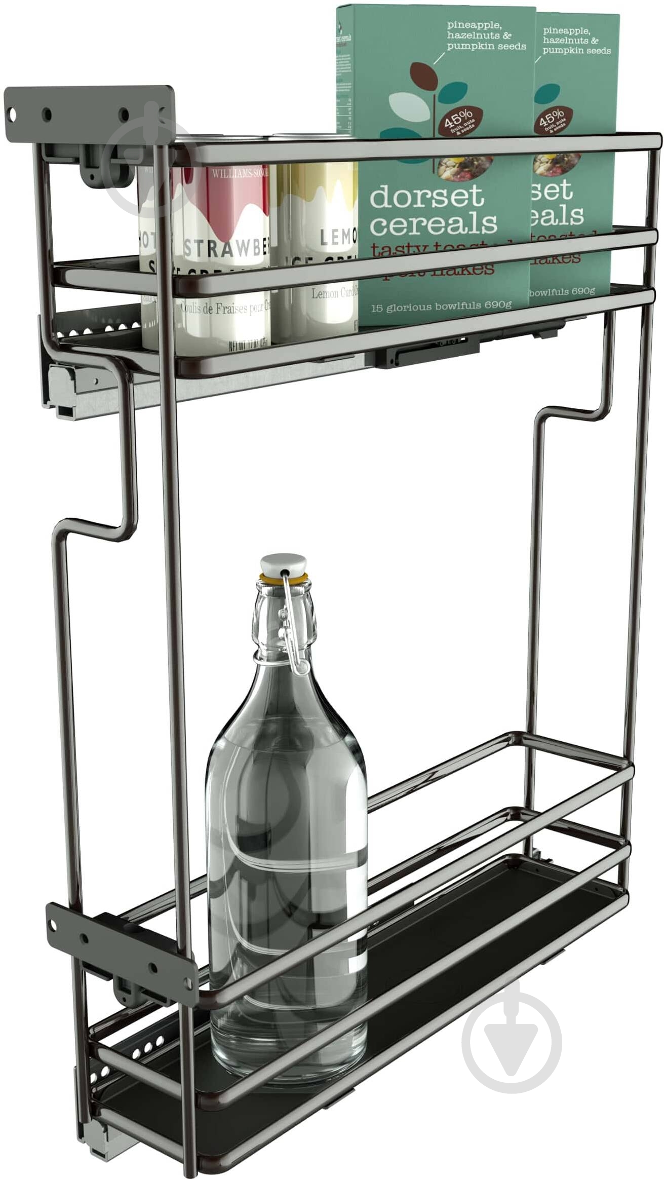 Карго Siderplast 150 pull out Hettich Ovalina O-352CPNNMHF хром/антрацит - фото 1 Карго Siderplast 150 pull out Hettich Ovalina O-352CPNNMHF хром/антрацит - фото 1