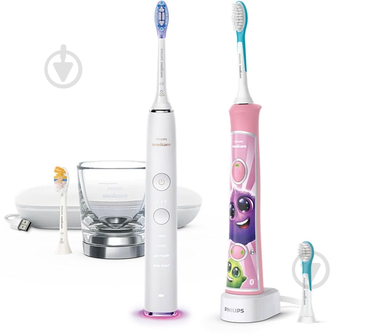 Зубна щітка Philips Sonicare Diamond Clean Smart 9400 Sonicare Diamond Clean HX9917/88 + HX6352/42 - фото 1 Зубна щітка Philips Sonicare Diamond Clean Smart 9400 Sonicare Diamond Clean HX9917/88 + HX6352/42 - фото 1
