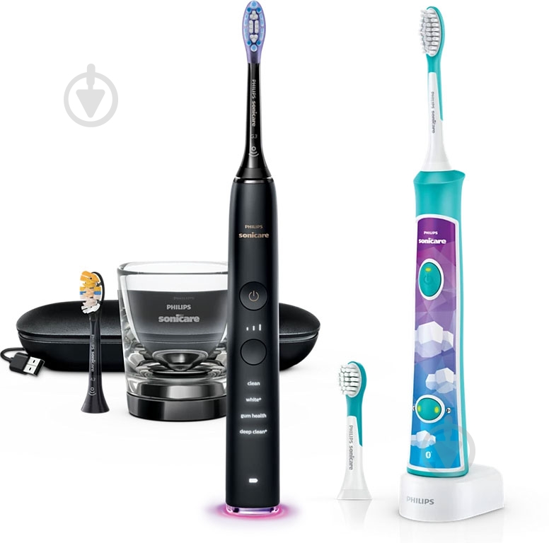 Зубна щітка Philips Sonicare Diamond Clean Smart 9400 Sonicare Diamond Clean HX9917/89 + HX6322/04 - фото 1 Зубна щітка Philips Sonicare Diamond Clean Smart 9400 Sonicare Diamond Clean HX9917/89 + HX6322/04 - фото 1
