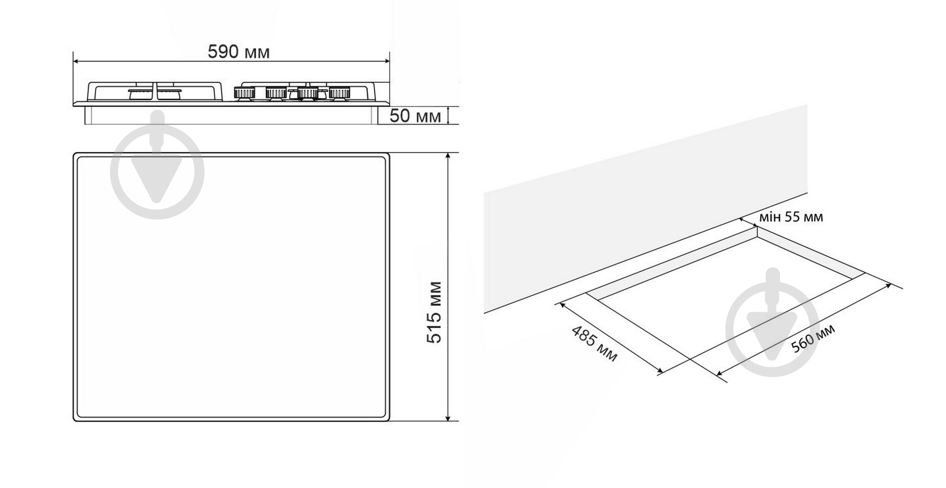 Варочная поверхность газовая Eleyus MALVA 60 BL CTF - фото 12