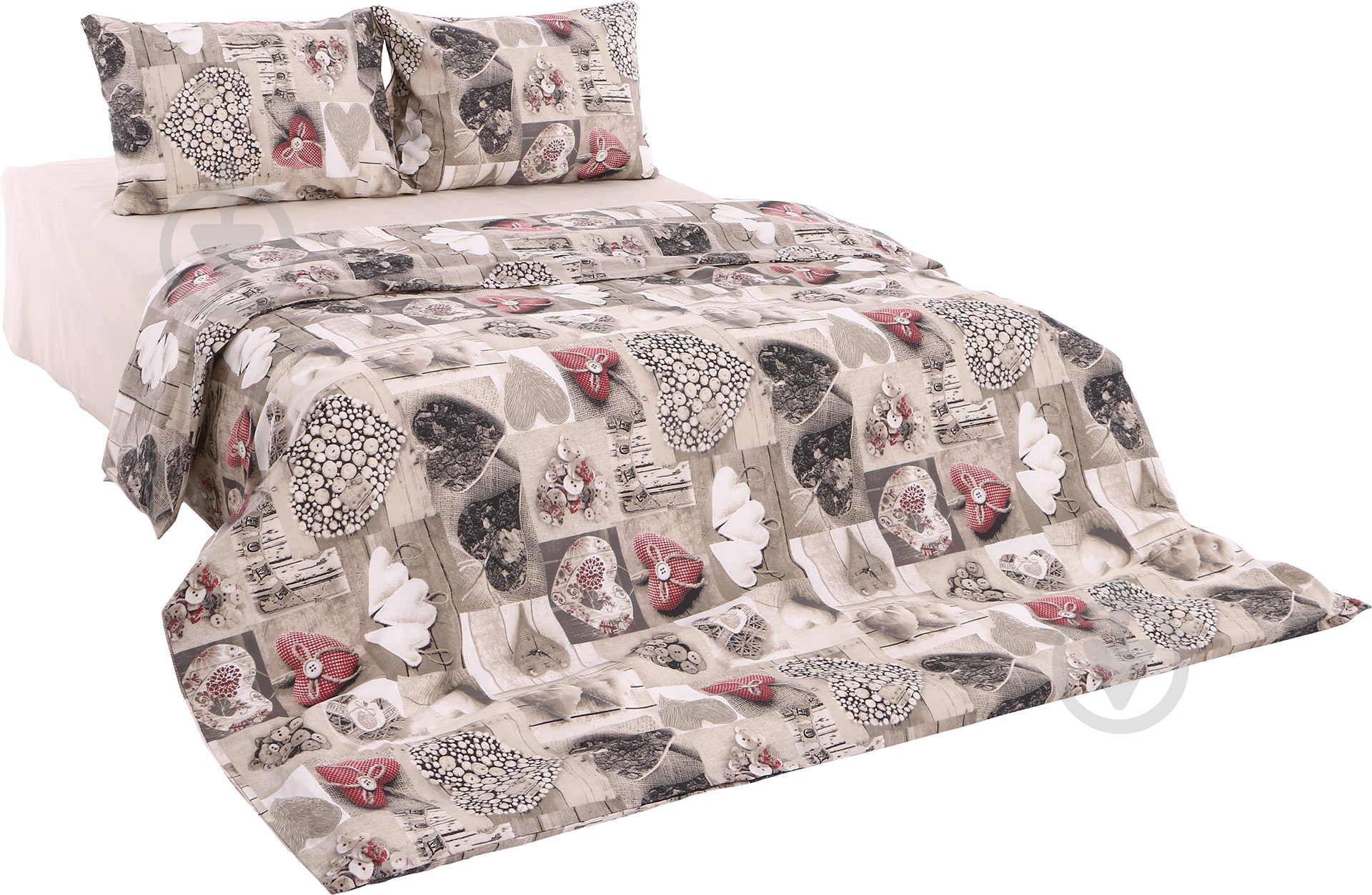 Комплект постільної білизни Beige rose 1,5 мульті UP! (Underprice) - фото 1