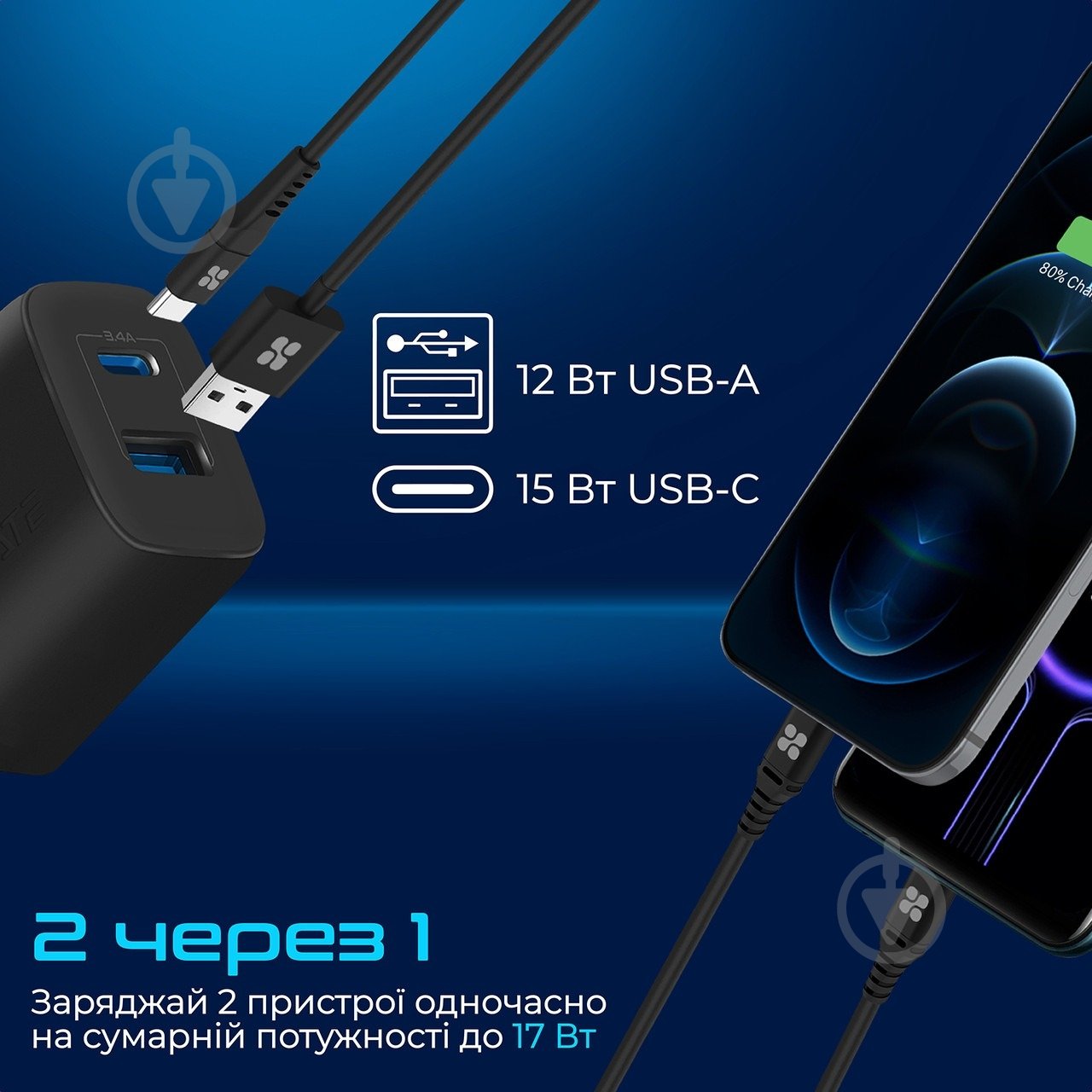 Мережевий зарядний пристрій Promate BiPlug-QC3 18W 2хUSB-A - фото 9