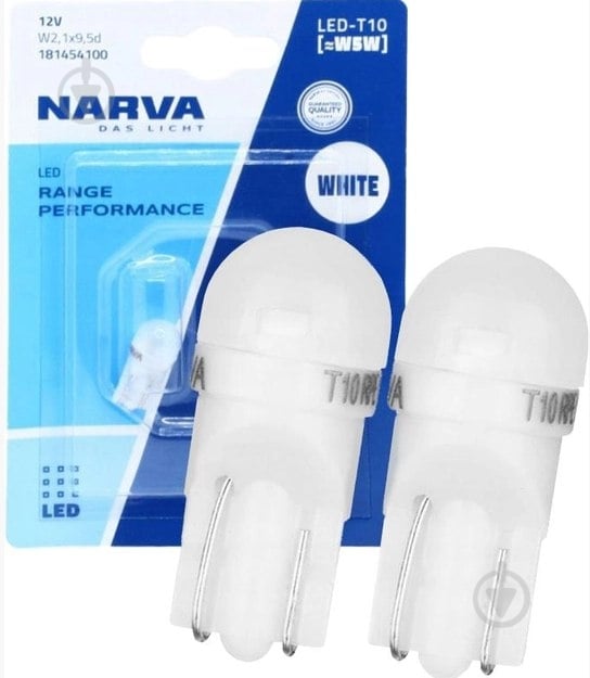 Автолампа светодиодная Narva LED Range Performance T10 0,42 Вт 2 шт. (NV 18145.B2) - фото 1