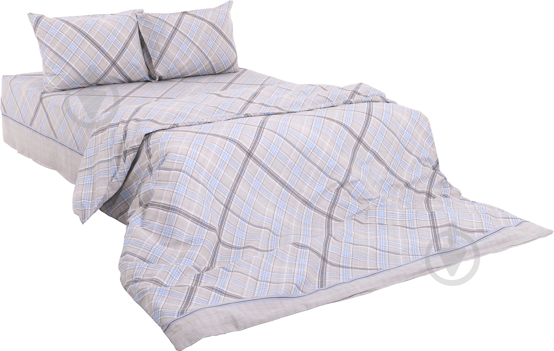 Комплект постельного белья Blue 2,0 голубой с бежевым UP! (Underprice) - фото 1