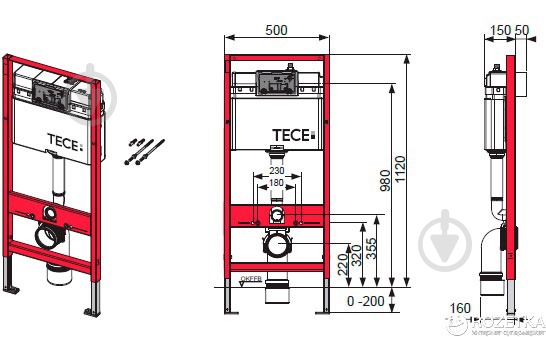 Комплект инсталляции TECE base 9400400 белая - фото 3 Комплект инсталляции TECE base 9400400 белая - фото 3