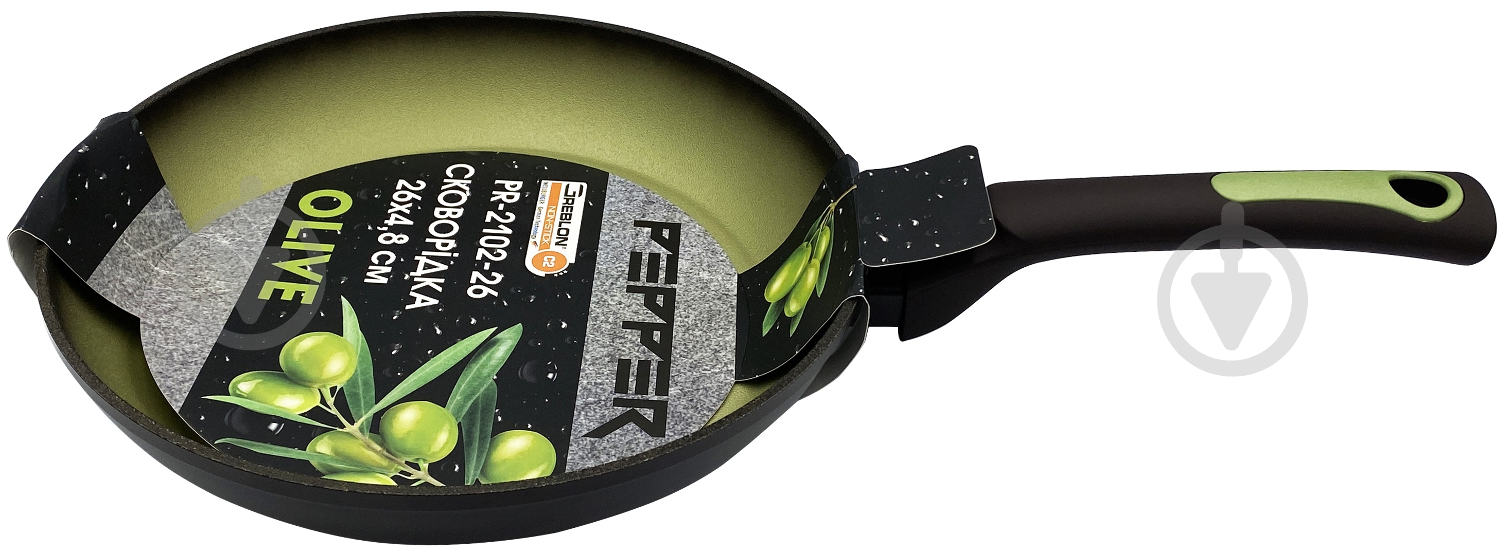 Сковорода Pepper OLIVE 26 см Greblon C2 - фото 4