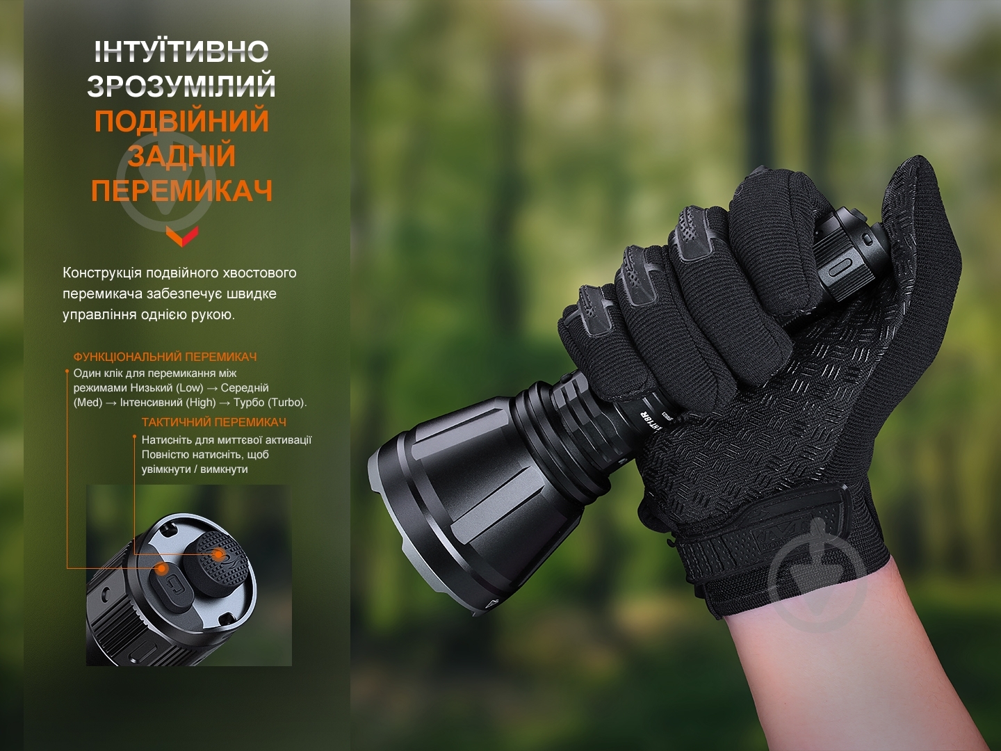 Фонарь поисковый Fenix Дальнобойный HT18R - фото 7 Фонарь поисковый Fenix Дальнобойный HT18R - фото 7