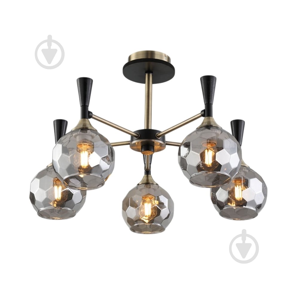 Люстра потолочная WunderLicht Novella 5x60 Вт Е27 бронза/черный KK2254-45 - фото 1