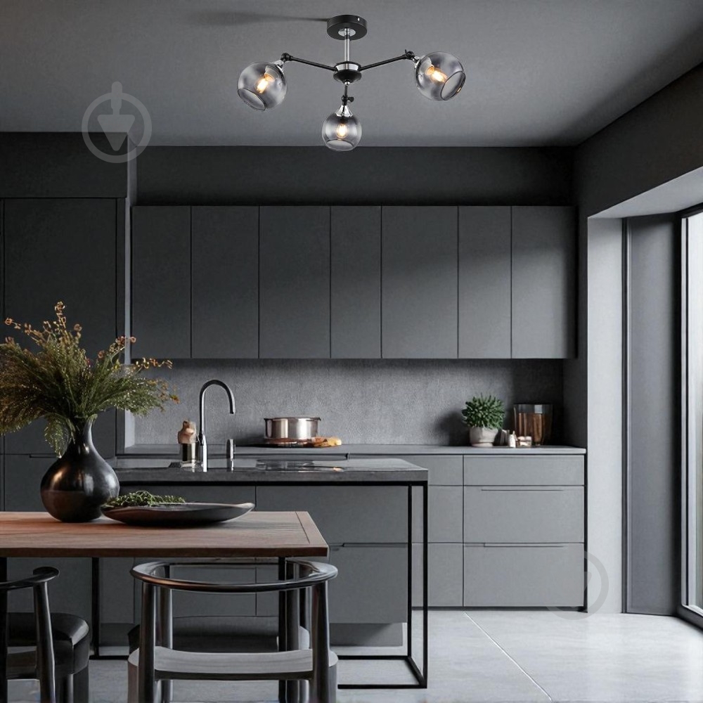 Люстра стельова WunderLicht Hype 3x60 Вт Е27 чорний хром KK5119-43 - фото 3 Люстра стельова WunderLicht Hype 3x60 Вт Е27 чорний хром KK5119-43 - фото 3