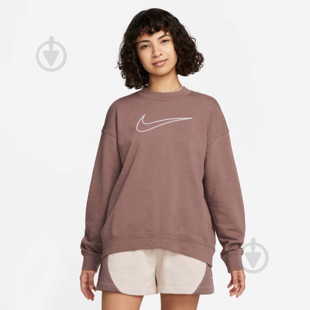 Світшот Nike W NK DF GT FT GX CREW ESSTL DQ5542-291 р.XS коричневий - фото 1