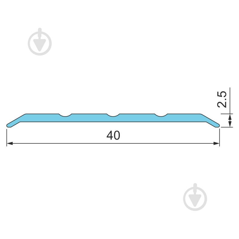 Порожек алюминиевый рифленый Braz Line 40x900 мм серебро - фото 3