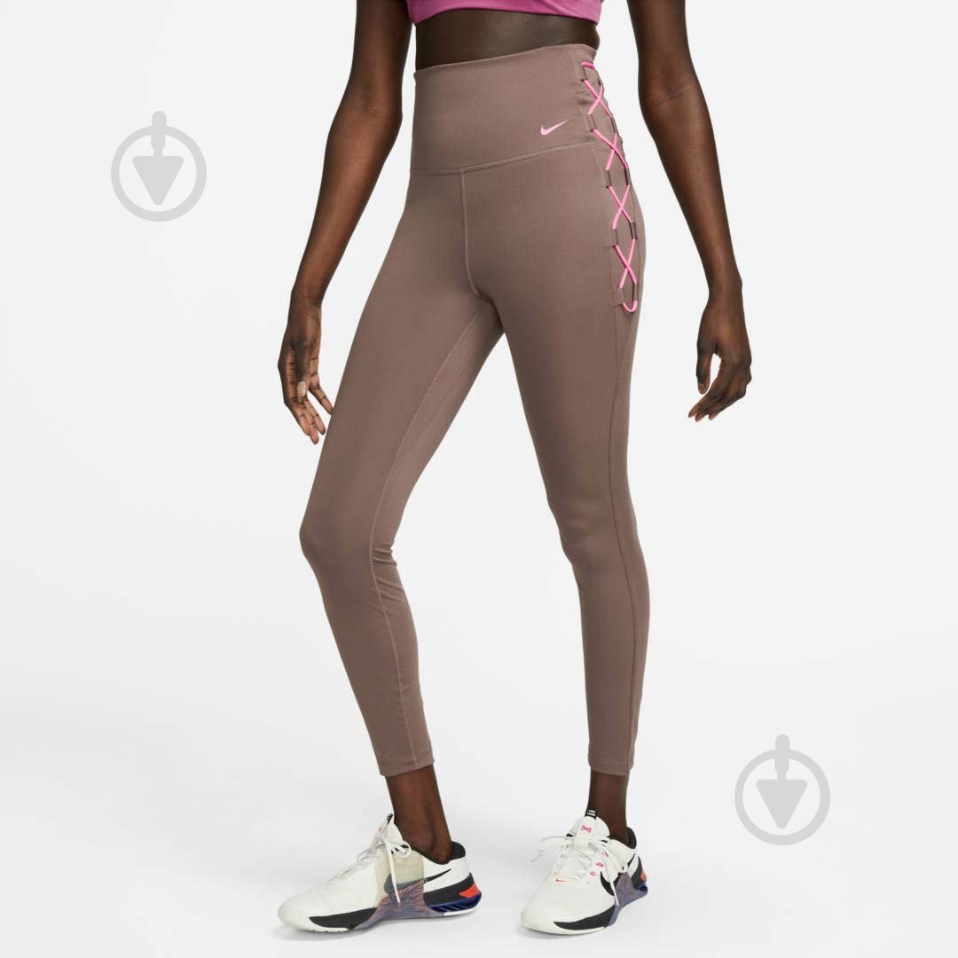 Лосини Nike W NK ONE DF HR 7/8 TIGHT NVLTY DX0006-291 р.XS коричневий - фото 1