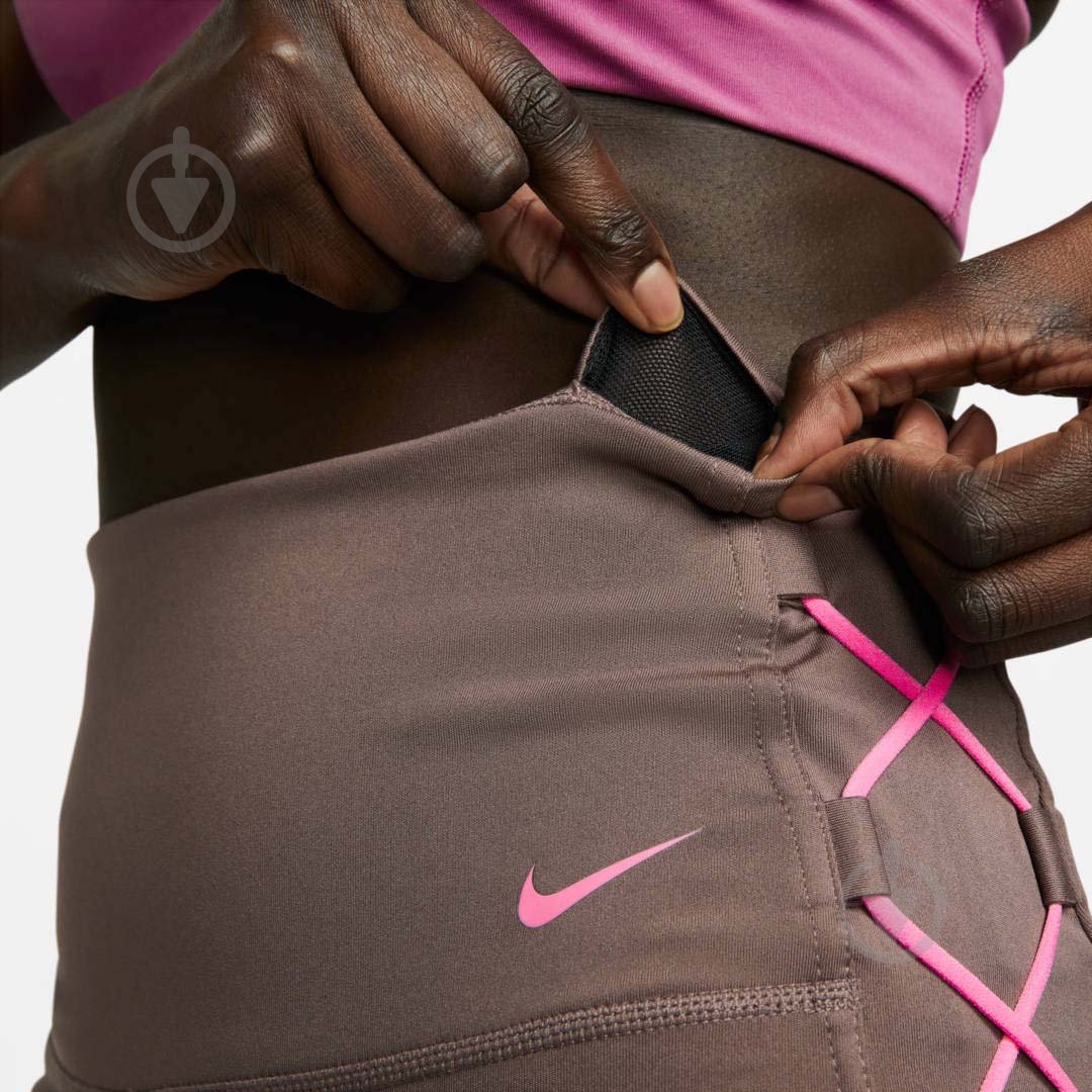 Лосини Nike W NK ONE DF HR 7/8 TIGHT NVLTY DX0006-291 р.XS коричневий - фото 4