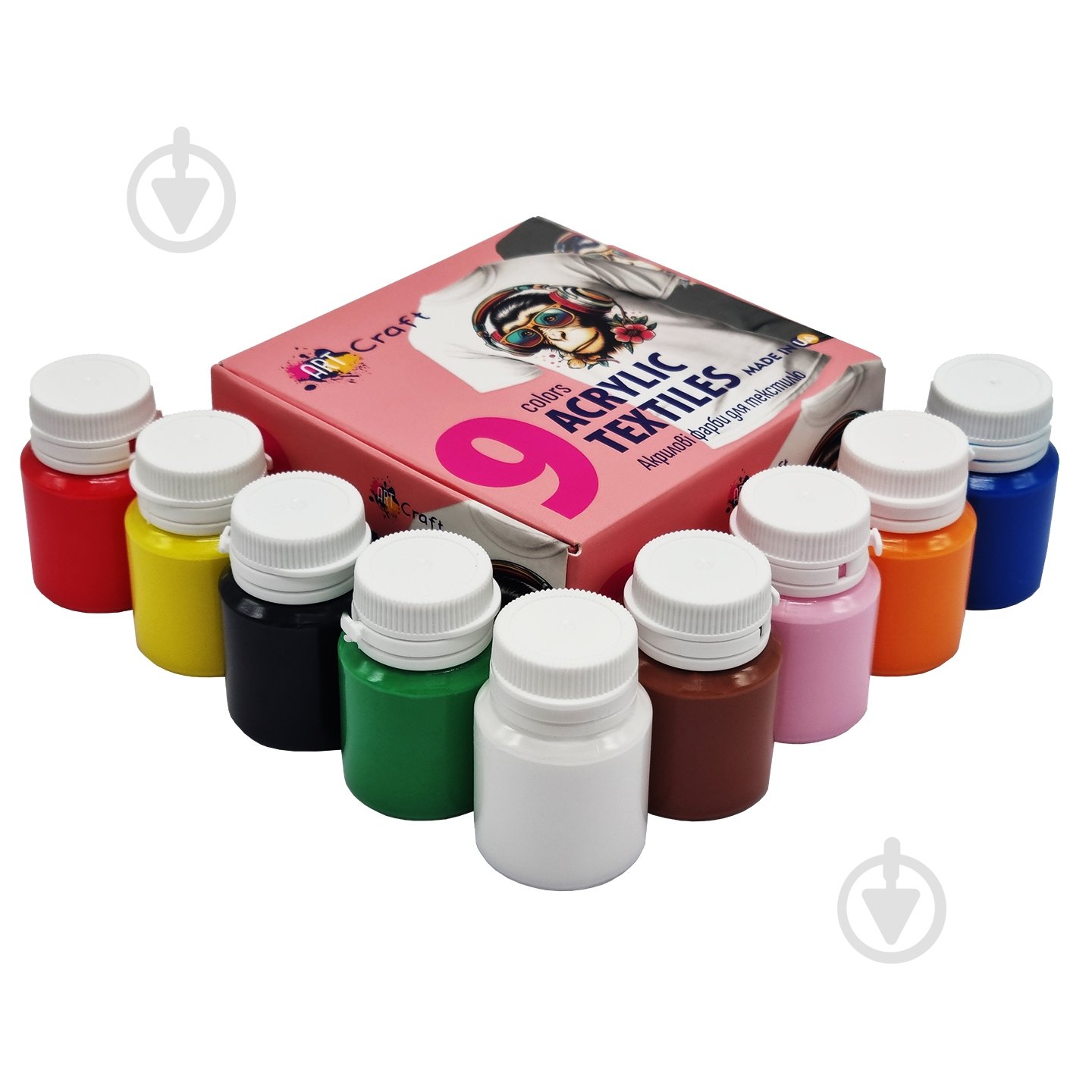 Акрил для декору для текстилю 9 шт. по 20 мл 20 мл ART CRAFT - фото 2 Акрил для декору для текстилю 9 шт. по 20 мл 20 мл ART CRAFT - фото 2