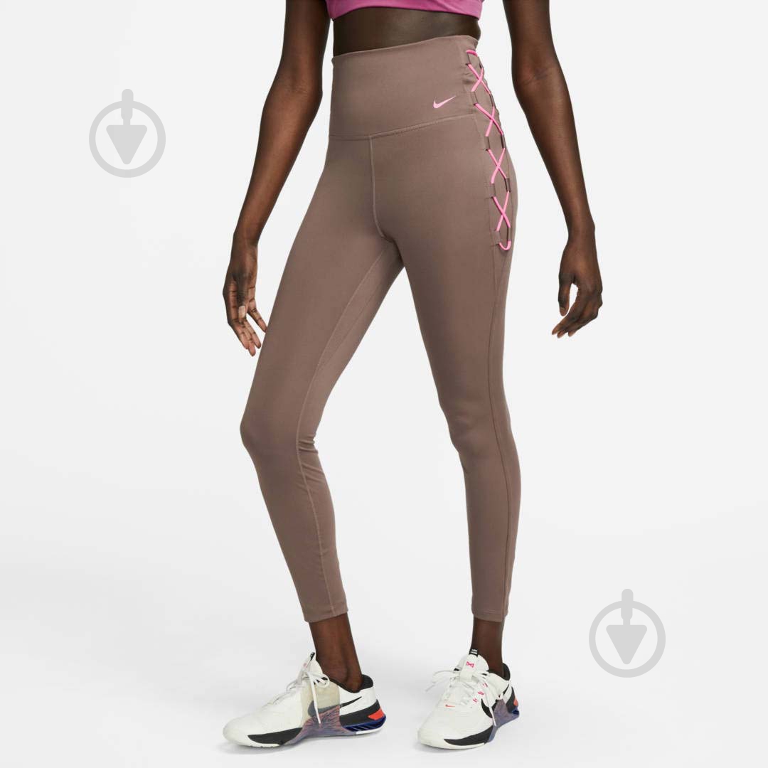 Лосини Nike W NK ONE DF HR 7/8 TIGHT NVLTY DX0006-291 р.L коричневий - фото 1