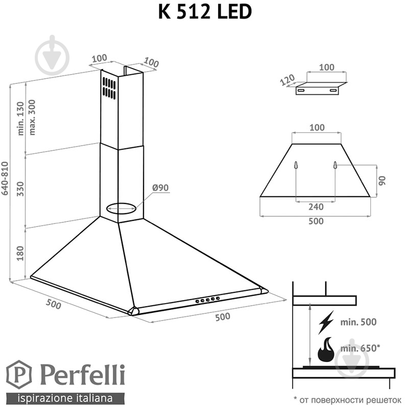 УЦЕНКА! Вытяжка Perfelli K 512 BL LED (УЦ №91) - фото 9 УЦЕНКА! Вытяжка Perfelli K 512 BL LED (УЦ №91) - фото 9