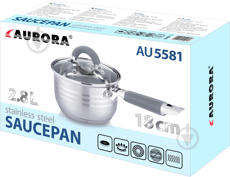 Ківш з кришкою Aurora 2,8 л 5581AU - фото 2