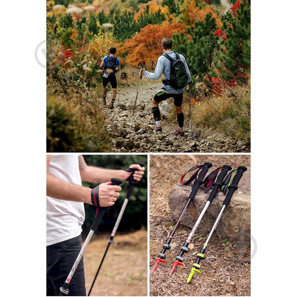 Трекинговая палка Naturehike 3-секционная ST06 NH17D006-D, белая (1шт) 6927595748589 - фото 9