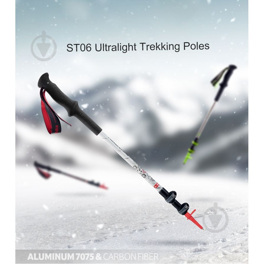 Трекинговая палка Naturehike 3-секционная ST06 NH17D006-D, белая (1шт) 6927595748589 - фото 10