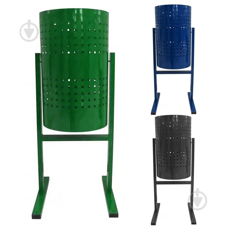 Урна металлическая круглая 240х350 мм 12 л в ассортименте - фото 4