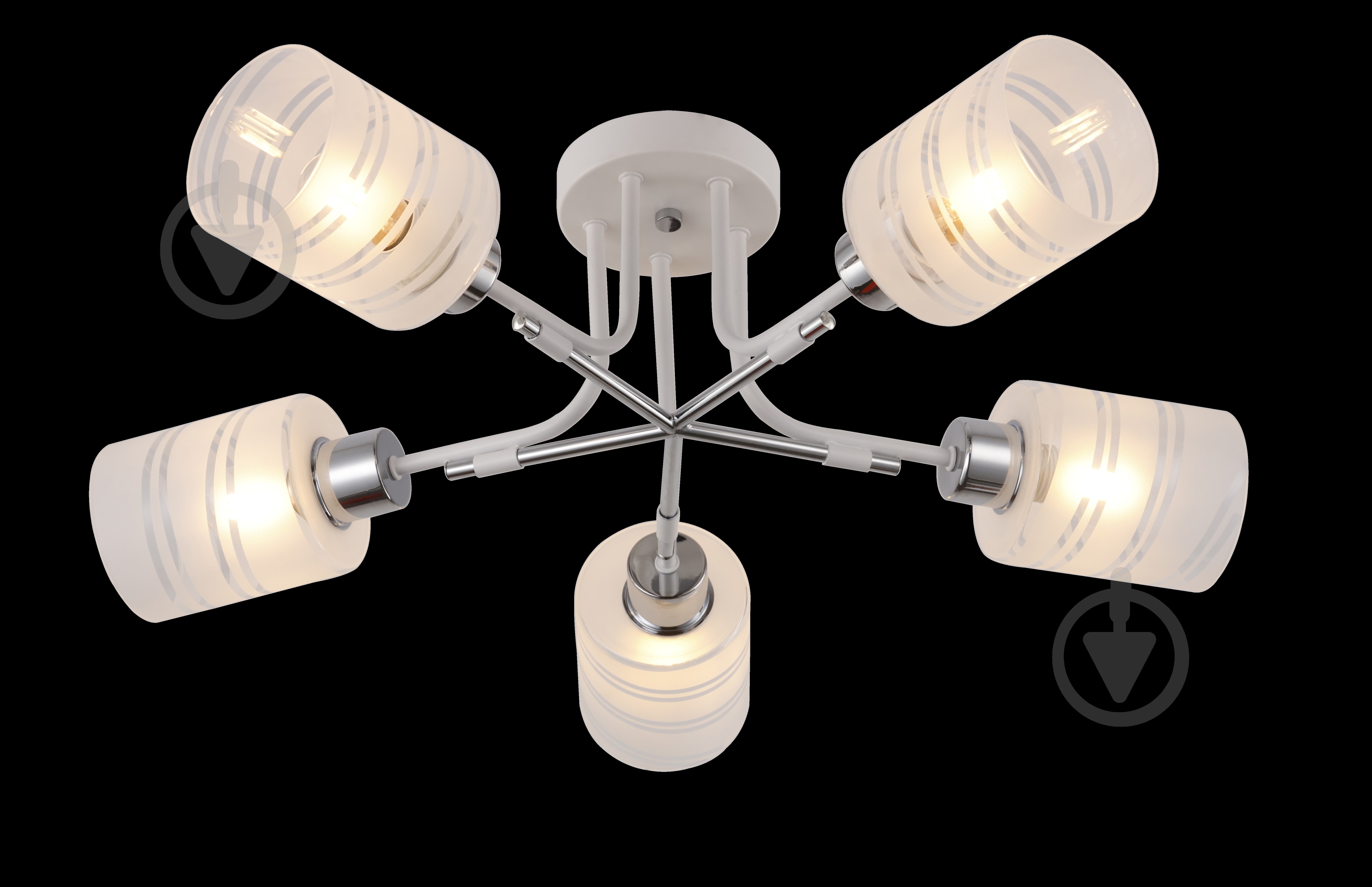 Люстра стельова Blitz Ogoni 5x60 Вт Е27 білий 5187-45 - фото 1 Люстра стельова Blitz Ogoni 5x60 Вт Е27 білий 5187-45 - фото 1