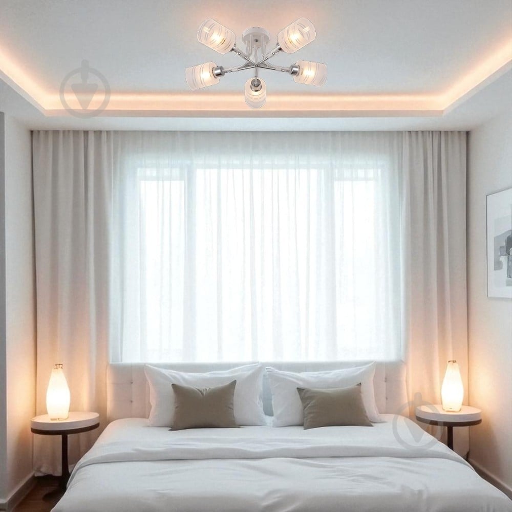 Люстра стельова Blitz Ogoni 5x60 Вт Е27 білий 5187-45 - фото 2 Люстра стельова Blitz Ogoni 5x60 Вт Е27 білий 5187-45 - фото 2