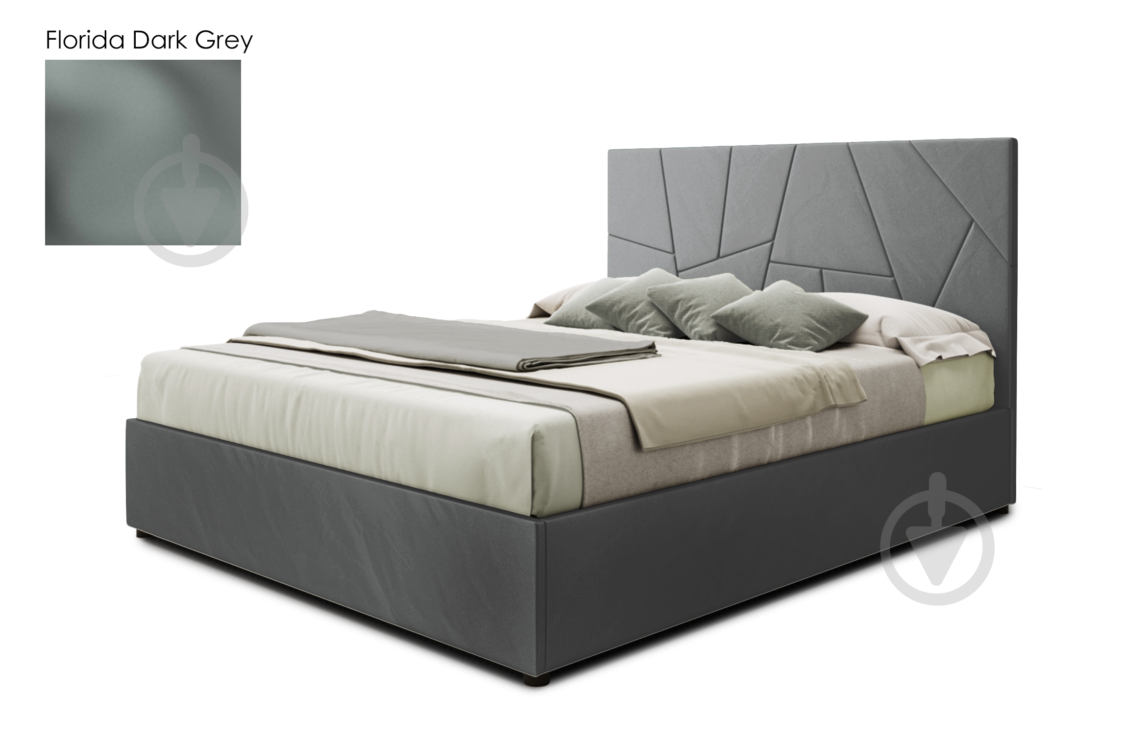 Ліжко Green Sofa Денвер-2 Флорида Dark Grey 140x200 см - фото 1