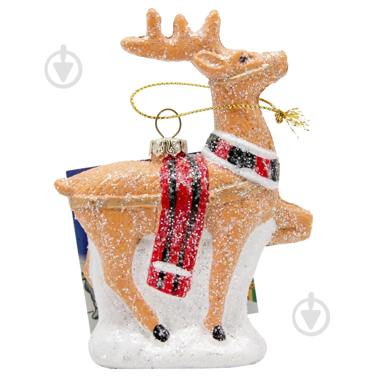 Елочная игрушка Девилон Олень пластиковый 12 см 190095 - фото 1