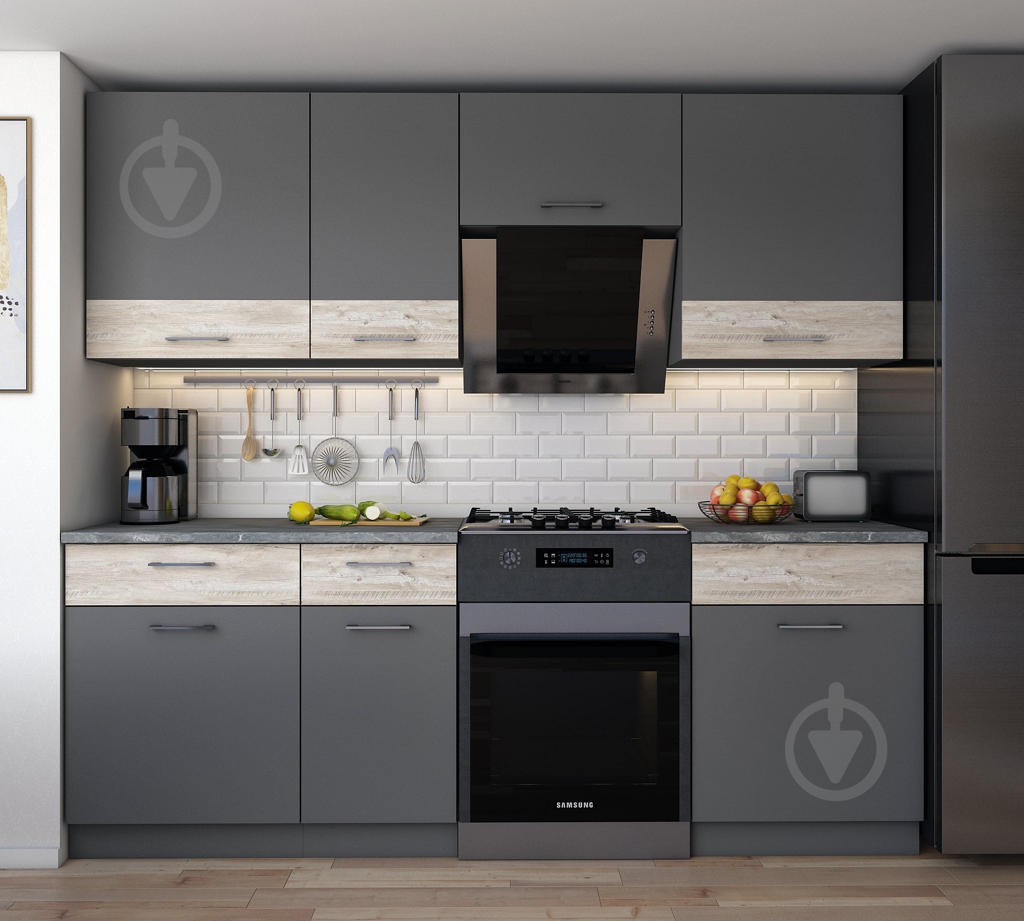 Кухня Лея-2 ДСП 2,2 мx0,6 м - фото 1