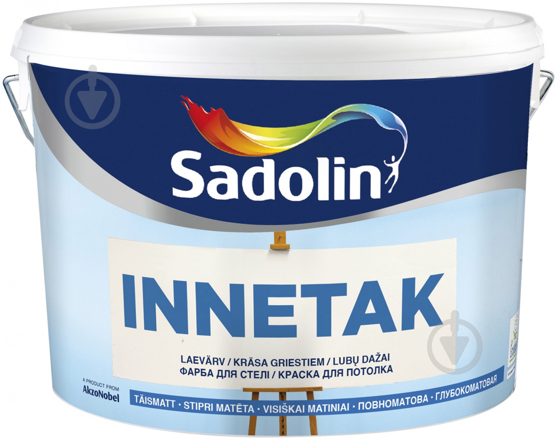 Краска латексная водоэмульсионная Sadolin Innetakk глубокий мат белый 10 л - фото 1