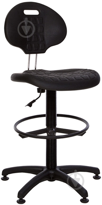 Крісло Nowy Styl Laborant GTS Ring Base Black Stopki чорний - фото 1