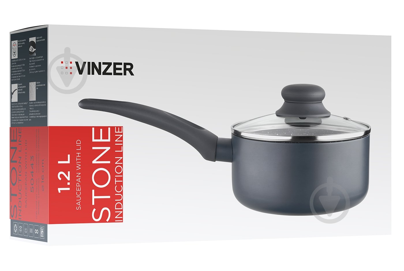 Сотейник с крышкой Vinzer Stone Induction Line 1,2 л 5044 - фото 5 Сотейник с крышкой Vinzer Stone Induction Line 1,2 л 5044 - фото 5
