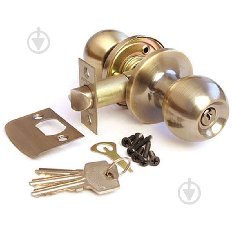 Кнобсет (ручка-защелка) Apecs 6072-01-ав ключ-фиксатор бронза - фото 1