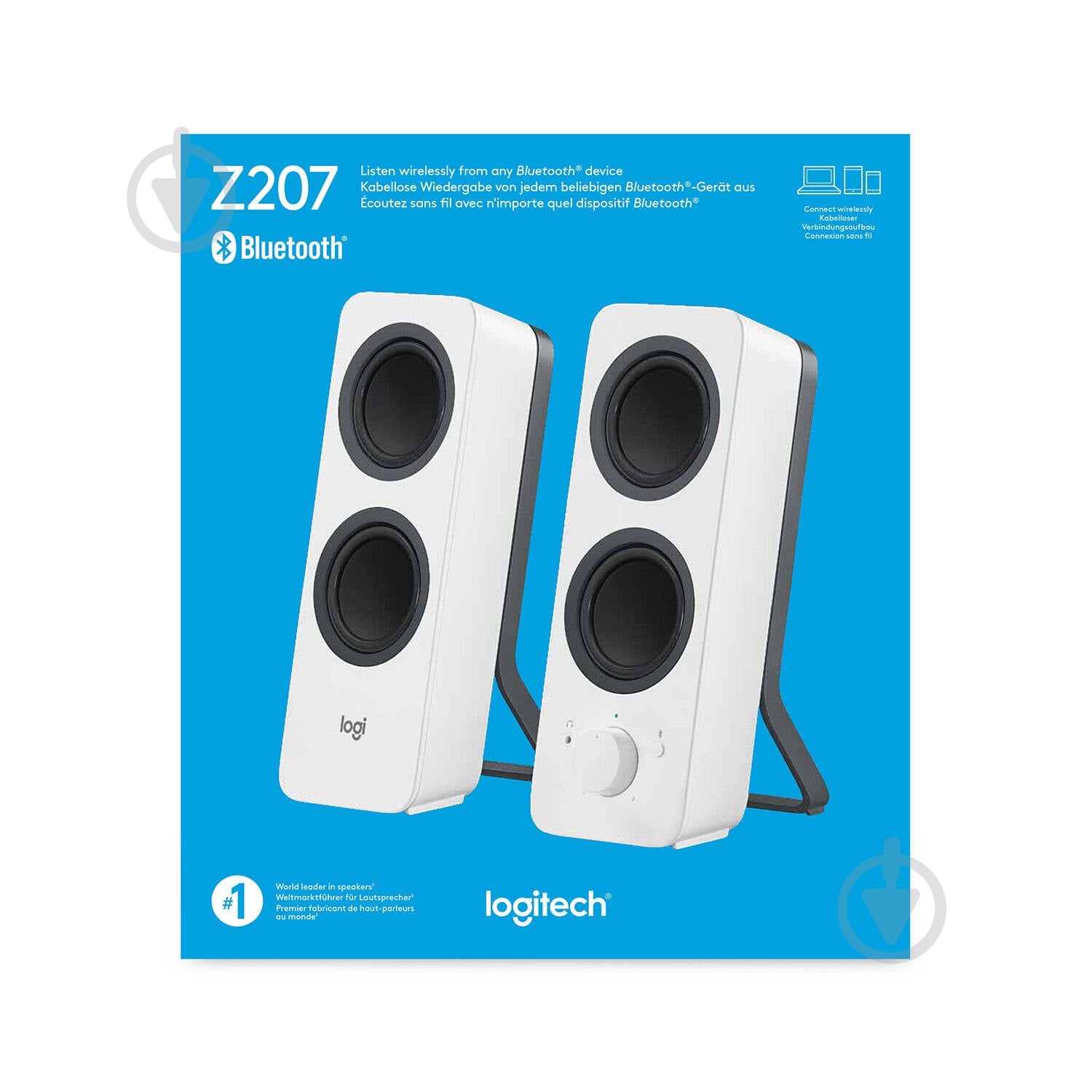 Акустическая система Logitech Bluetooth Computer Speakers Z207 2.0 white - фото 6