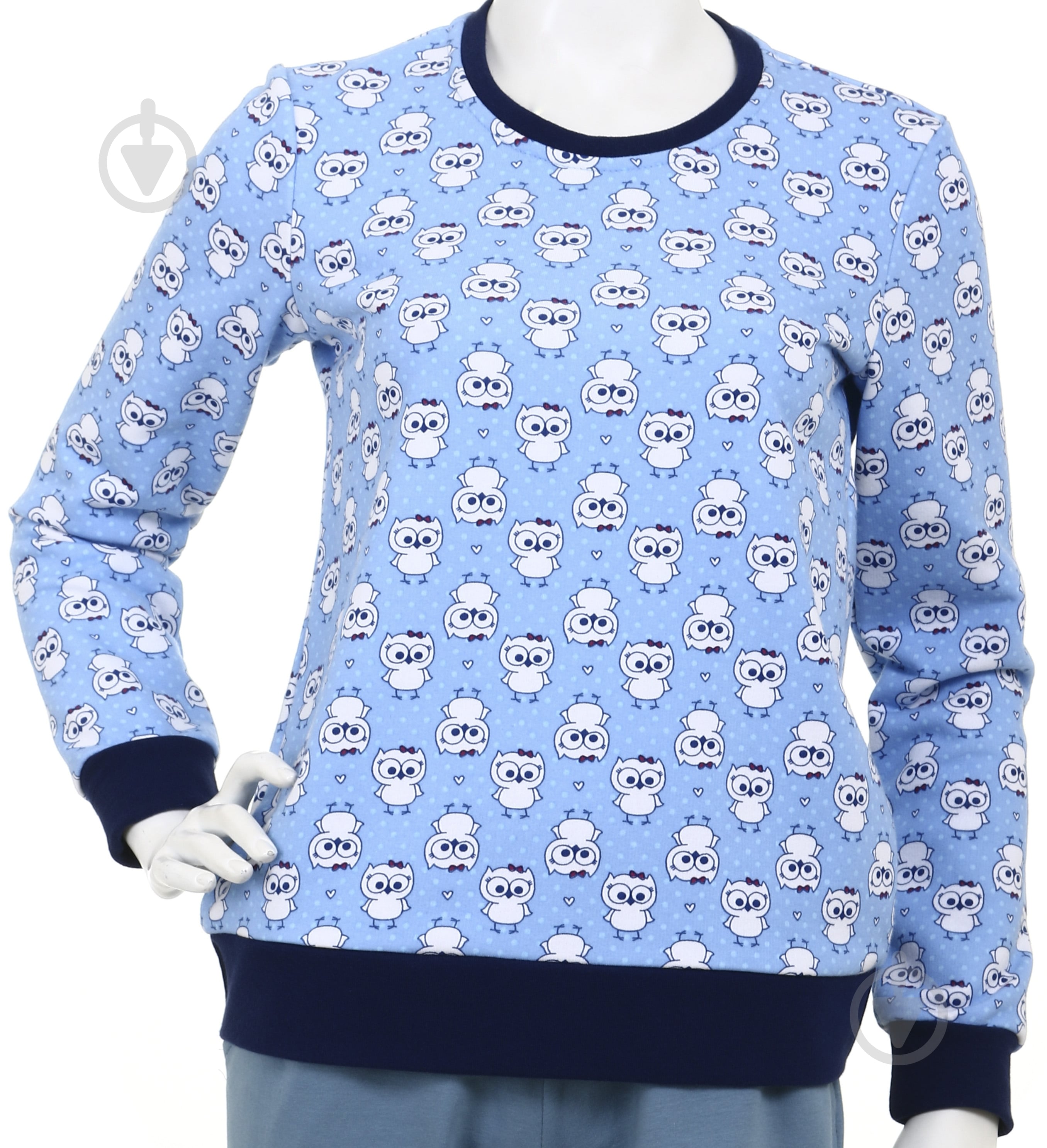 Свитшот Flis clothes Сова р.S голубой - фото 1