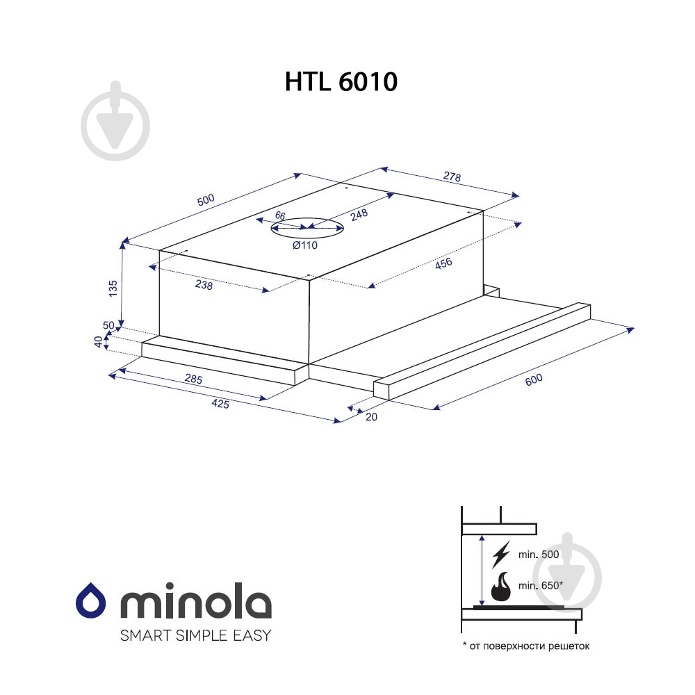 Вытяжка Minola HTL 6010 IV 430 - фото 9 Вытяжка Minola HTL 6010 IV 430 - фото 9