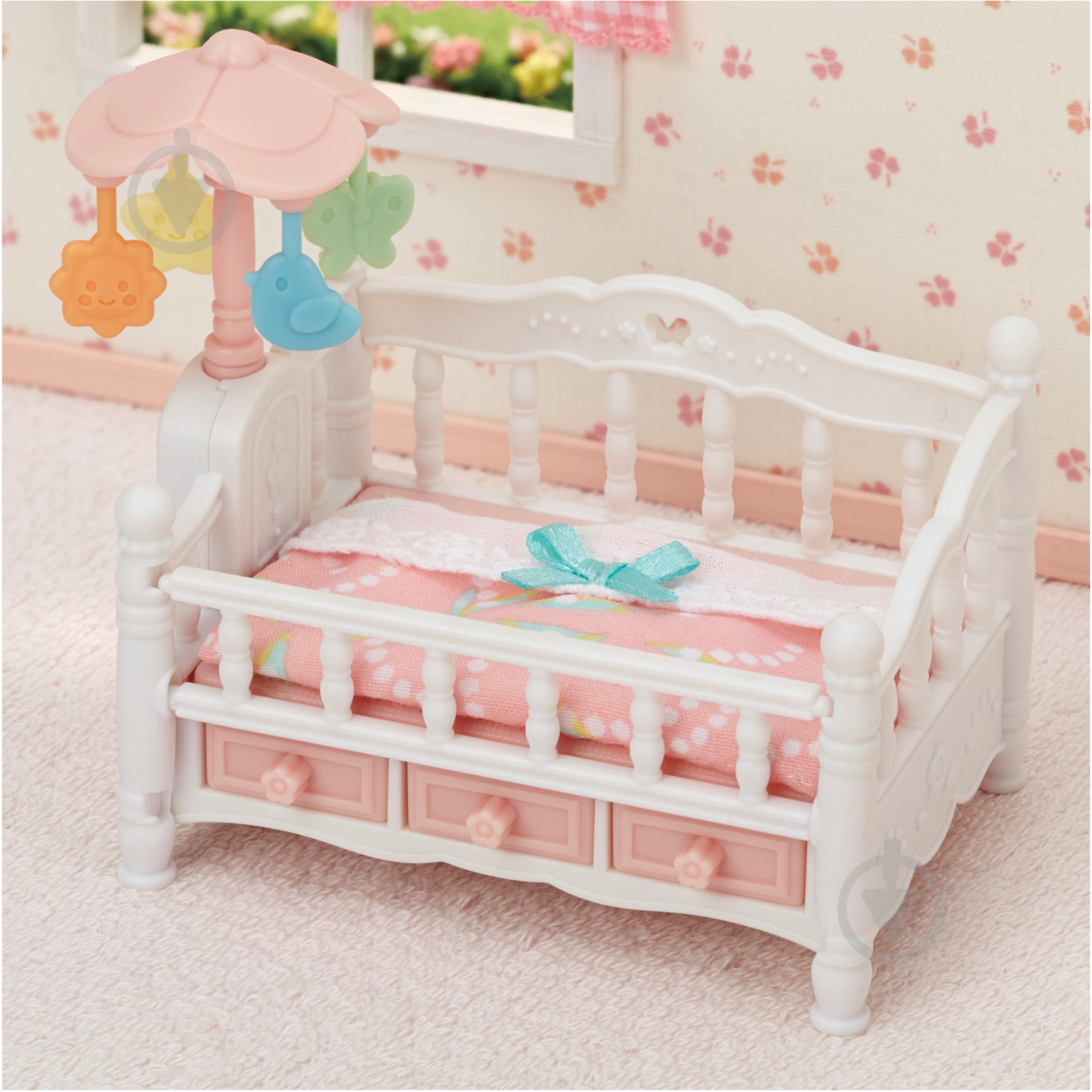 Фігурка колекційна Sylvanian Families Детская кроватка для тройни с мобилем 5534 - фото 6