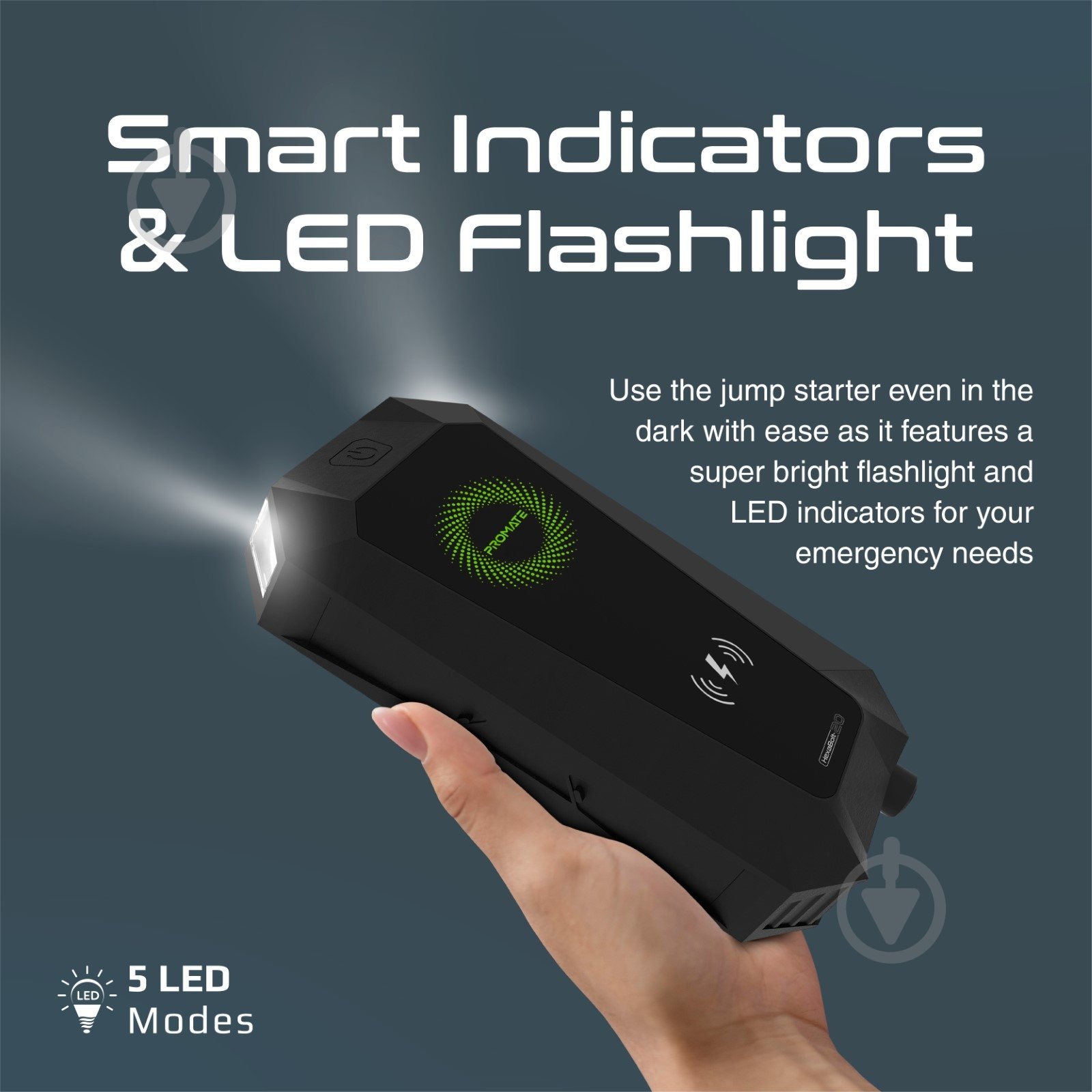 Акумулятор електричний Promate з функцією стартера 1,5 А (hexabolt-20.black) - фото 6 Акумулятор електричний Promate з функцією стартера 1,5 А (hexabolt-20.black) - фото 6