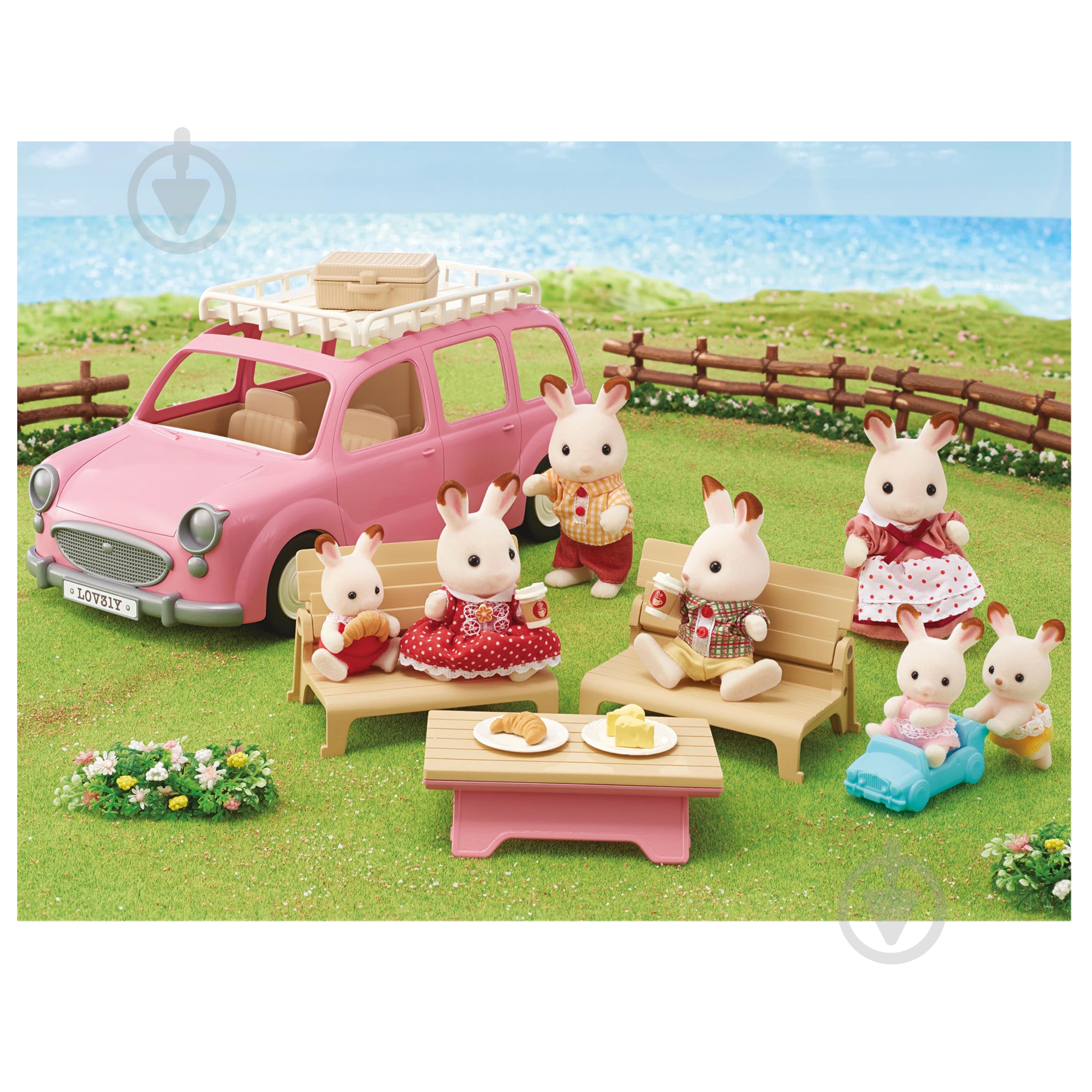Фігурка колекційна Sylvanian Families Розовый автомобиль для пикника 5535 - фото 7