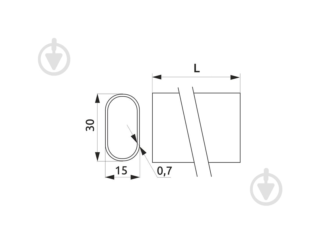 Труба овальная DC 30x15x1500 мм полированый хром хром - фото 2