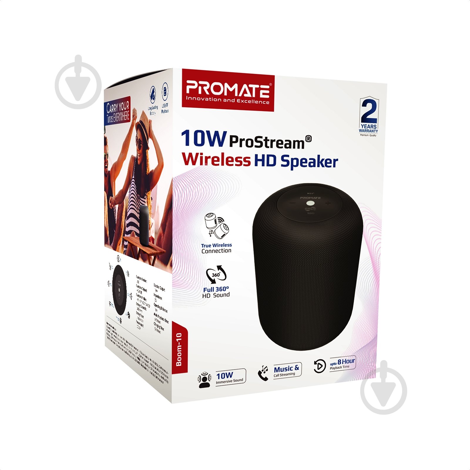 Акустична система Promate Boom-10 1.0 black (boom-10.black) - фото 7