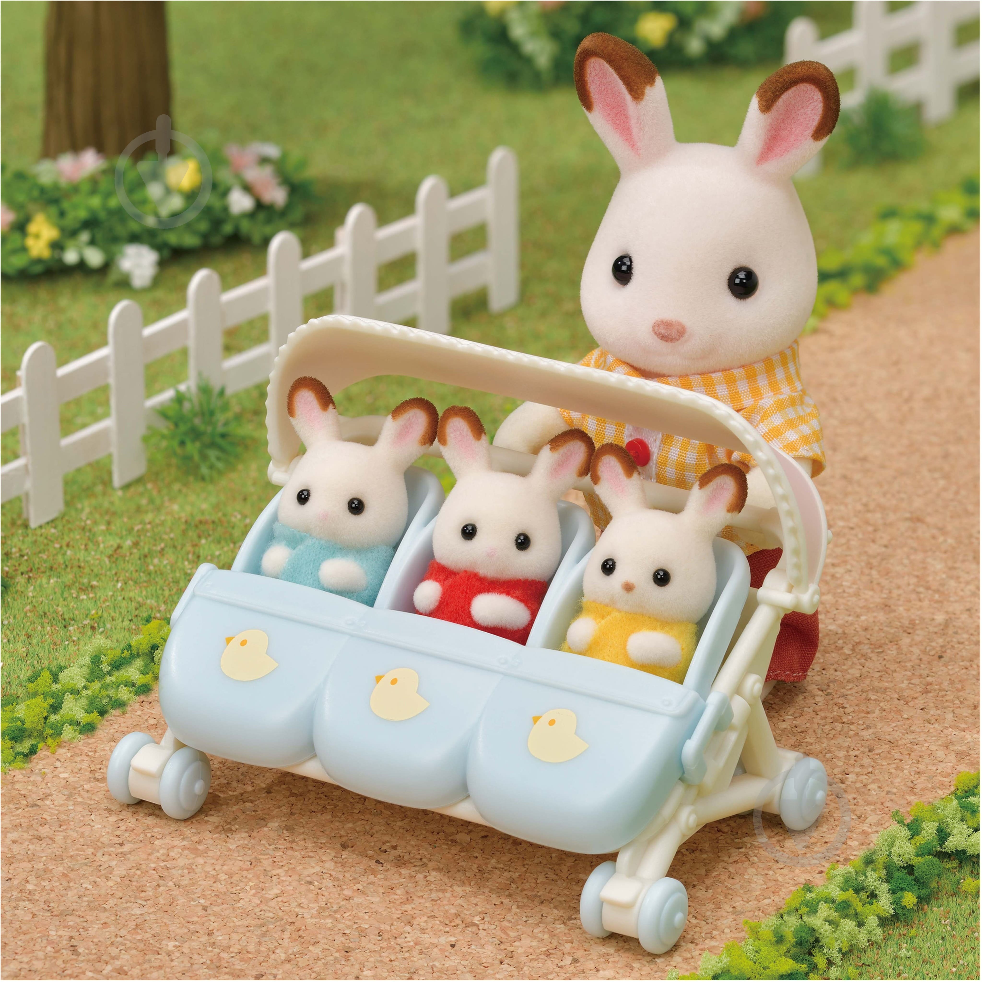 Фігурка колекційна Sylvanian Families Коляска для тройни 5536 - фото 5