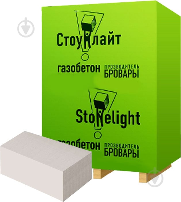Газобетонний блок СТОУНЛАЙТ 600x200x300 мм D-500 гладкий - фото 1