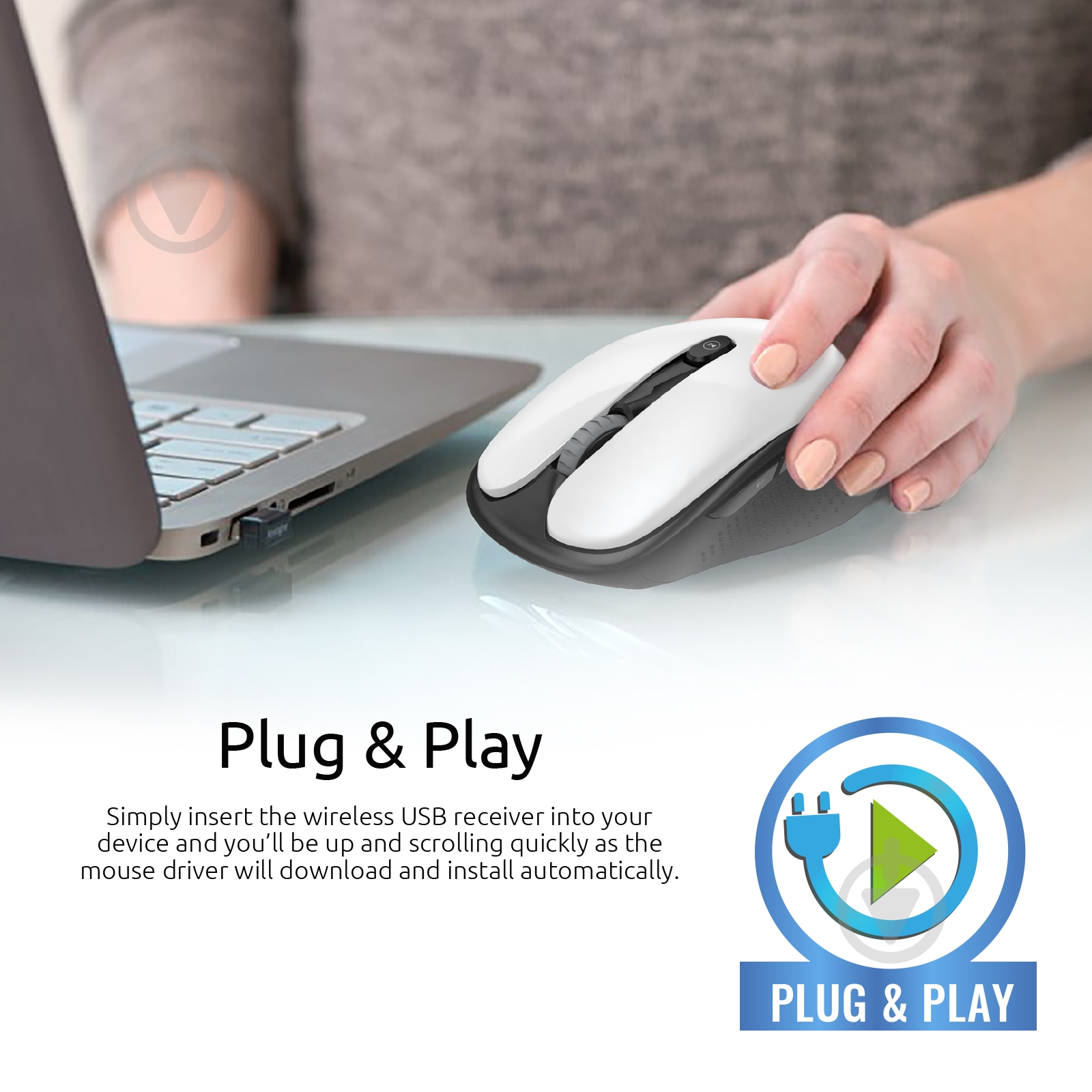 Мышь Promate Wireless white (clix-4.white) - фото 2