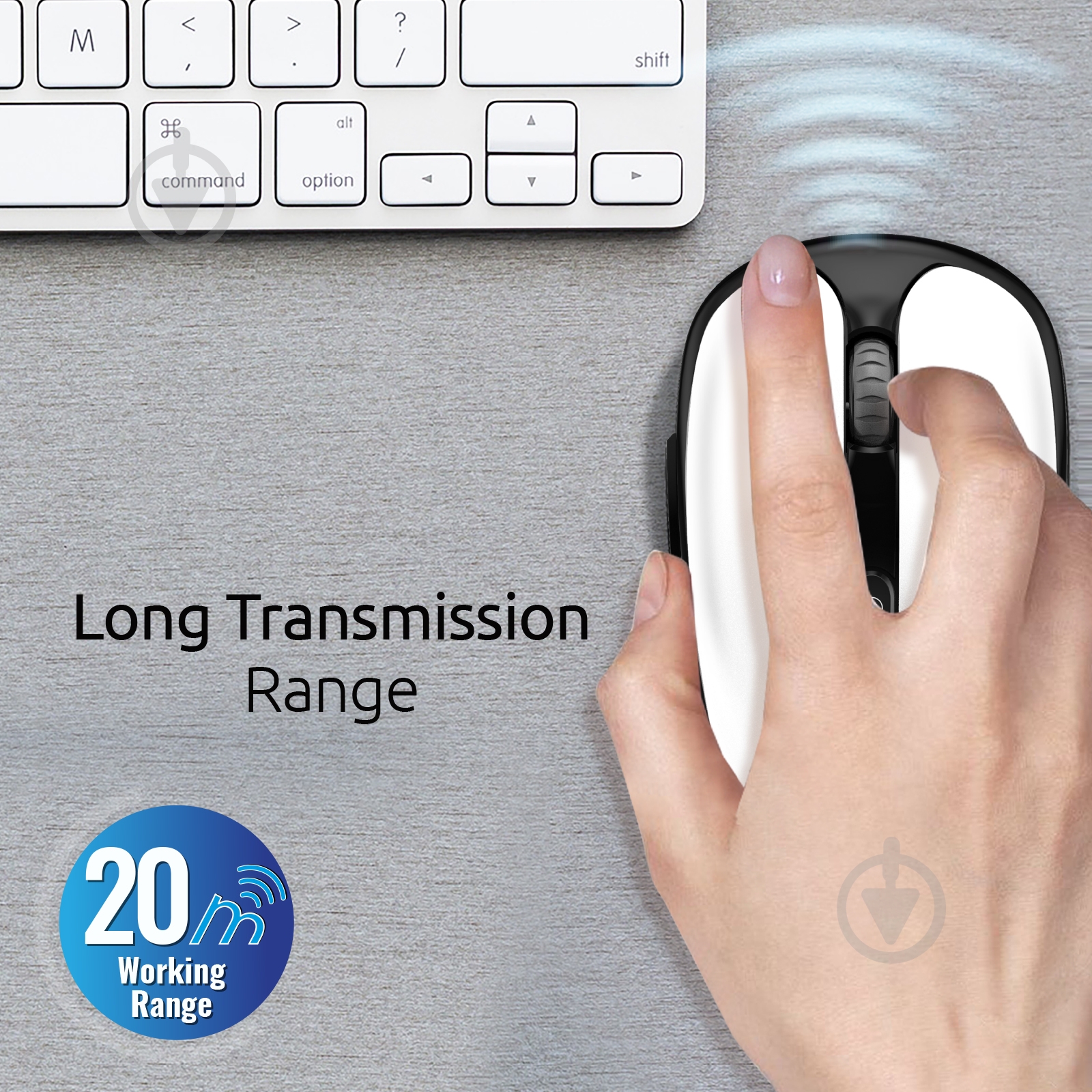 Мышь Promate Wireless white (clix-4.white) - фото 5